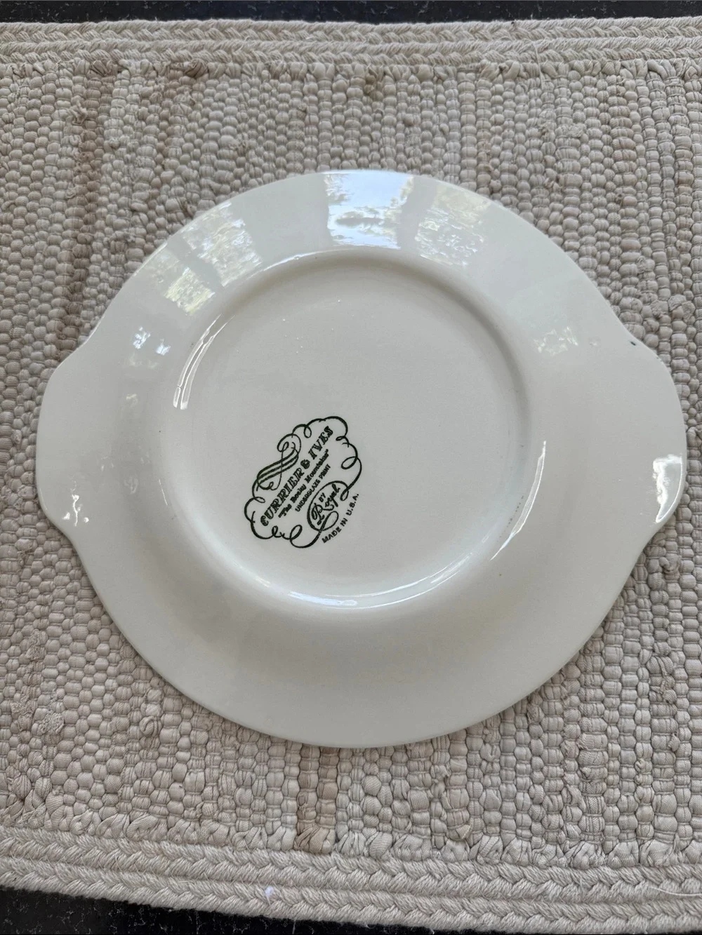 Vintage CURRIER & IVES by Royal China Scenic Transferware Ironstone - Set of 2